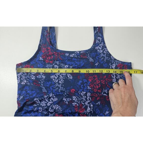 Columbia Womens red white blue floral omni freeze golf performance midi dress M - Picture 8 of 9